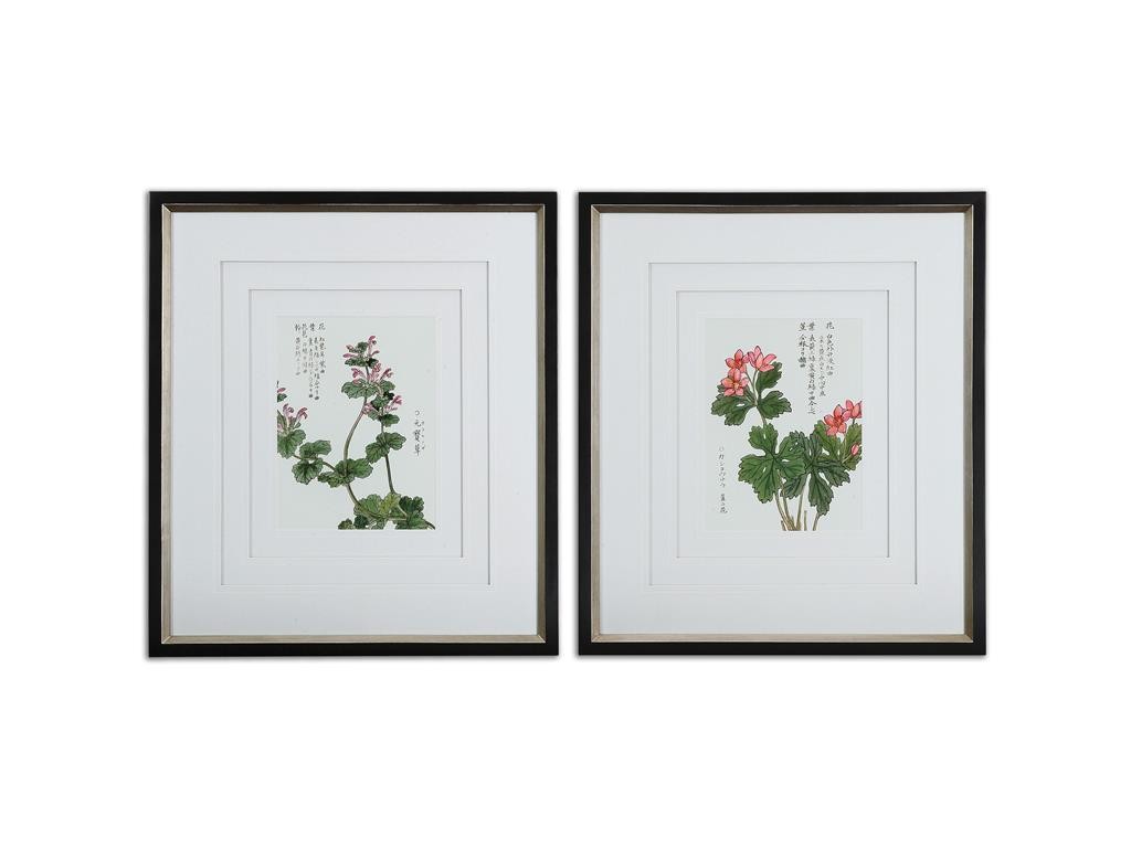 What is Asian interior design without a little art? This photo features the Accessories Uttermost Asian Flowers Framed Art Set2 41513