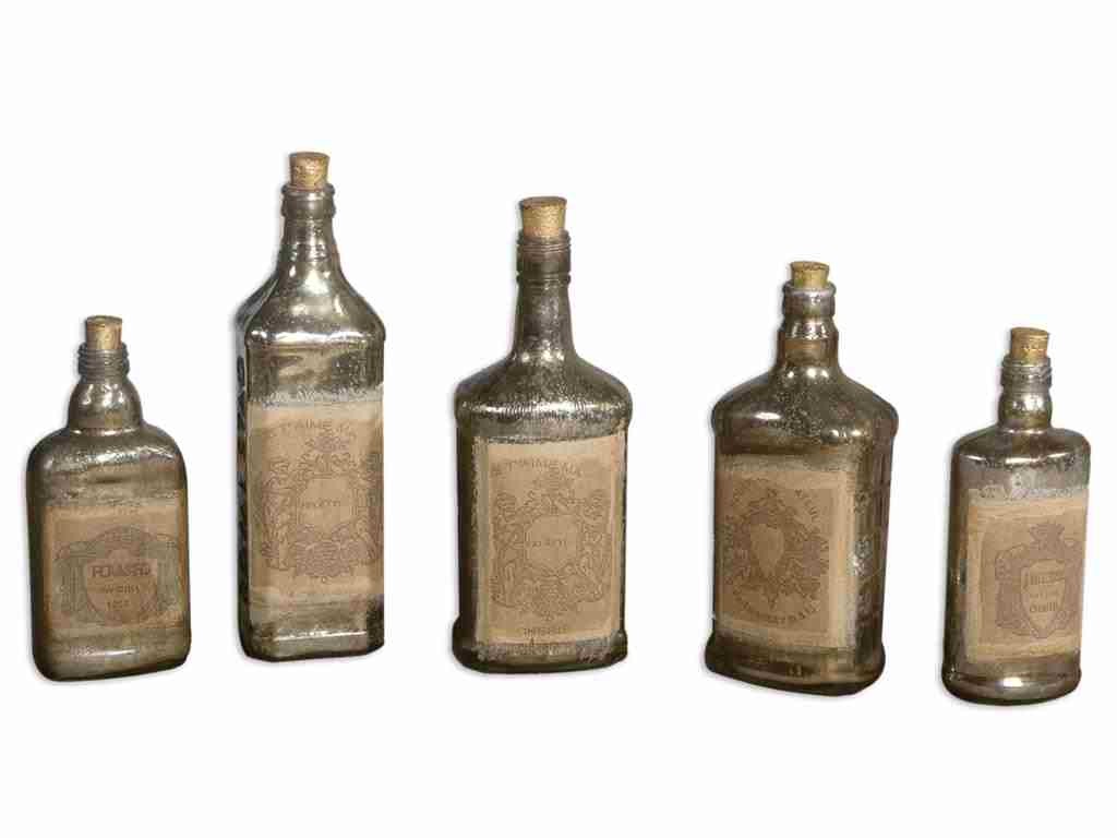 Make your rental property more interesting with these Accessories Uttermost Recycled Bottles Set5 19754. 