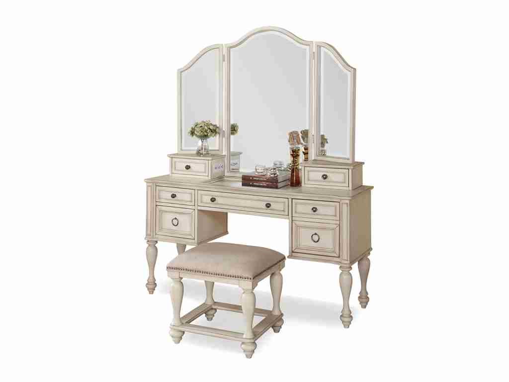 Cap the bathroom makeover with the Flexsteel Bedroom Vanity With Mirror W1861-869. 