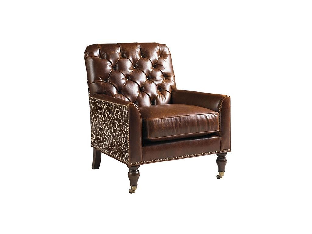 Lexington Living Room Sandhurst Leather Chair LL7534-11BB is the right subject to the frames created by the stencils on the walls. It also comes with stenciled giraffe hair-on-hide. 