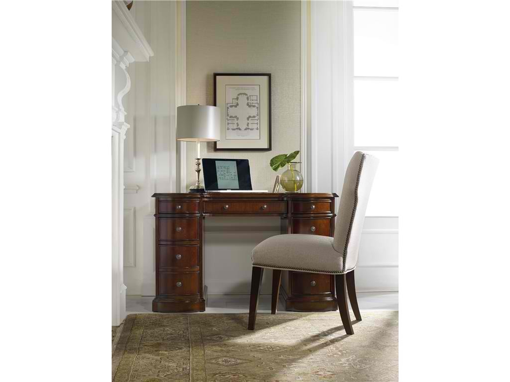 Hooker Furniture Home Office Cherry Knee-Hole Desk-Bow Front