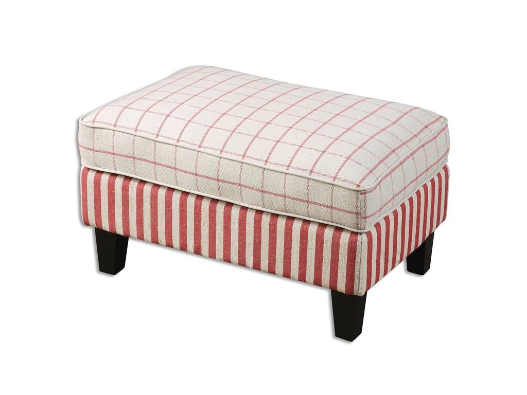 The Living Room Uttermost Parris Pillow Soft Ottoman 23203 combined checks and stripes in an straightforward way. 