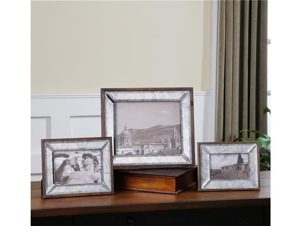 Accessories Uttermost Daria Antique Mirror Photo Frames S3 18567 go well with a rustic or any traditional environment. 