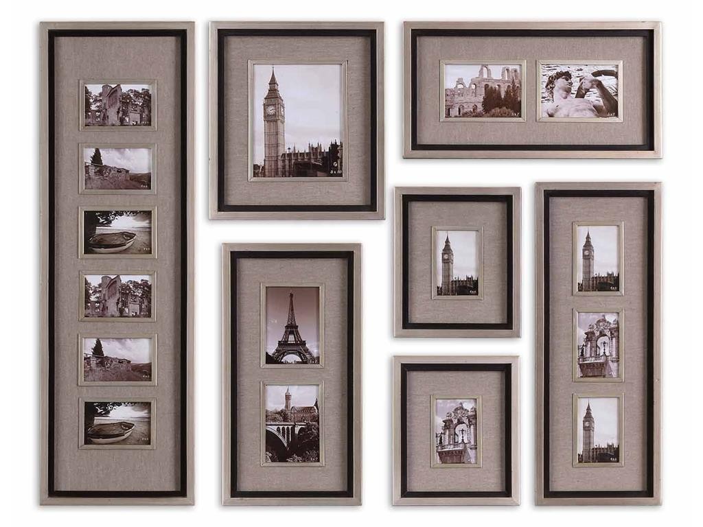 Accessories Uttermost Daria Antique Mirror Photo Frames S3 18567 show an unbalanced beauty that will perk up your wall. 