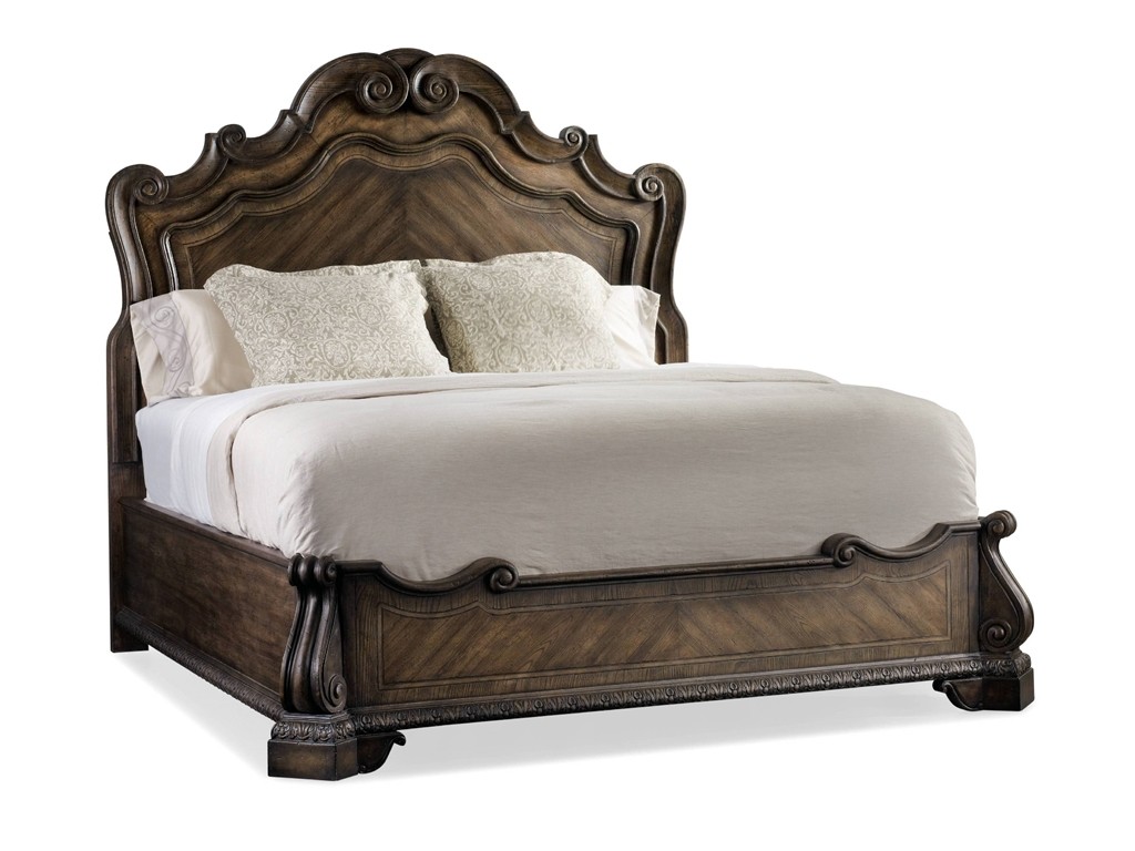 Hooker Furniture Bedroom Rhapsody King Panel Bed offers curvaceous lines that spell elegance and romance. 