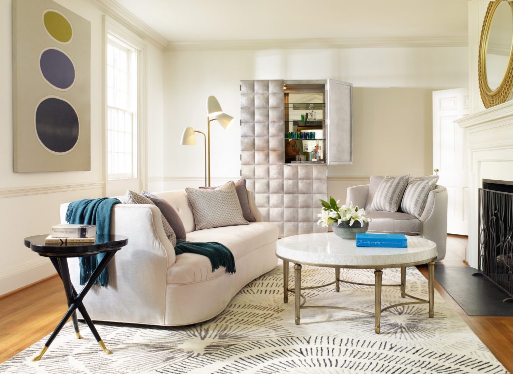 The Cynthia Rowley 7064-011CR Windsor Tight Seat Sofa sits comfortably in a sea of like and complementary hues. The pop of color, now and then, is a fresh sight to behold. 
