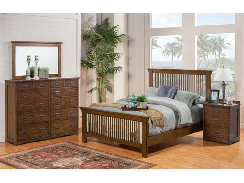 The Winners Only Bedroom Slat King Bed BCQ1002K, the nightstand, the drawers, even the carpet all blend to create this harmonious bedroom. 