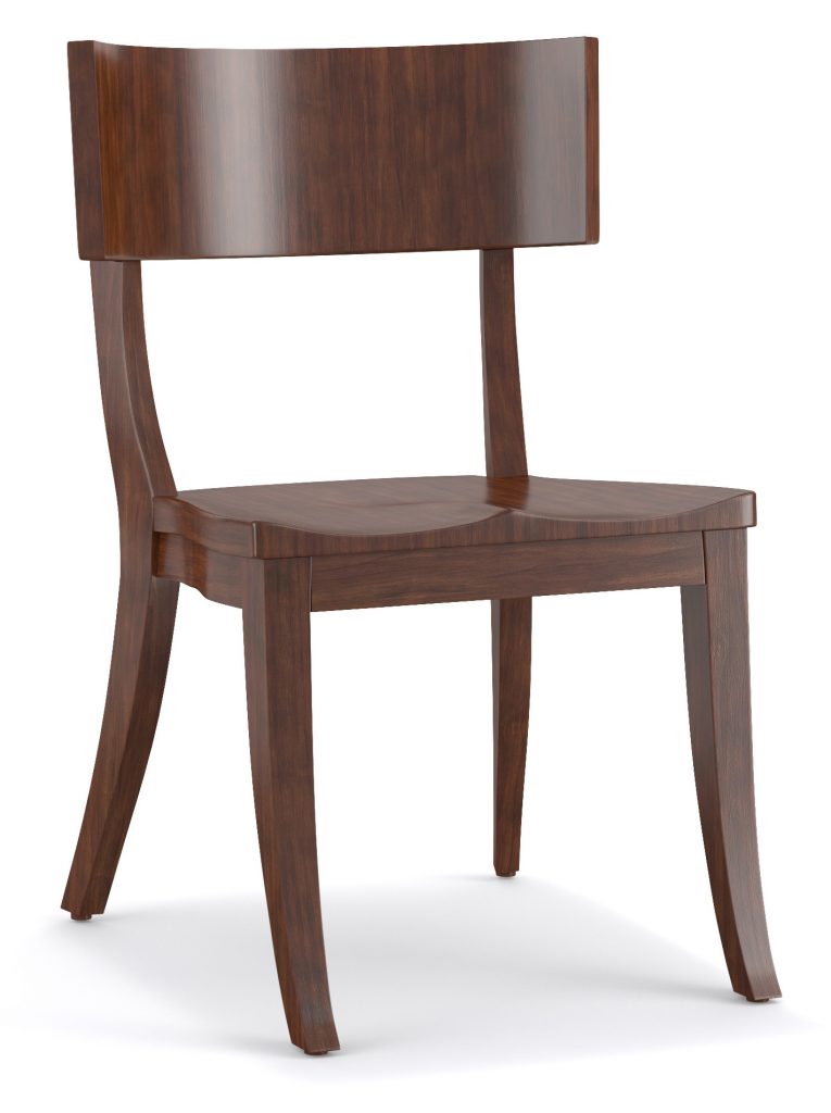 1586-75310-BRN1 Scoop Wood Klismos Chair