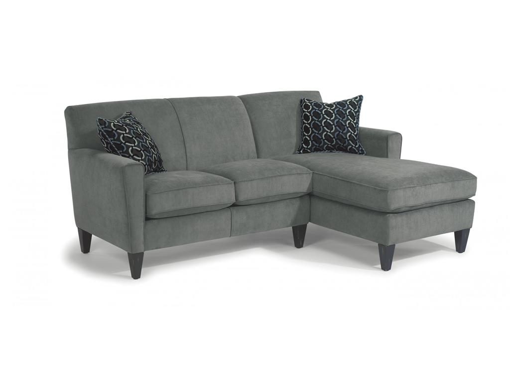 The geometrical patterns on the accent pillows work well with this Flexsteel Living Room Fabric Sectional 5966-Sect