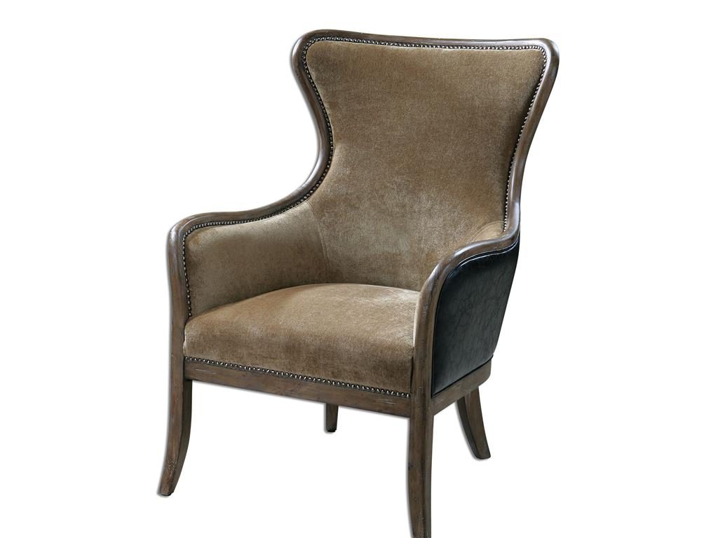 Living Room Uttermost Snowden Tan Wing Chair 23158