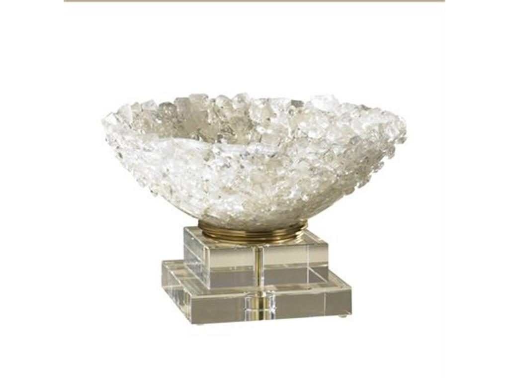 Maitland-Smith Accessories Rock Crystal Bowl On Glass Base 2147-362