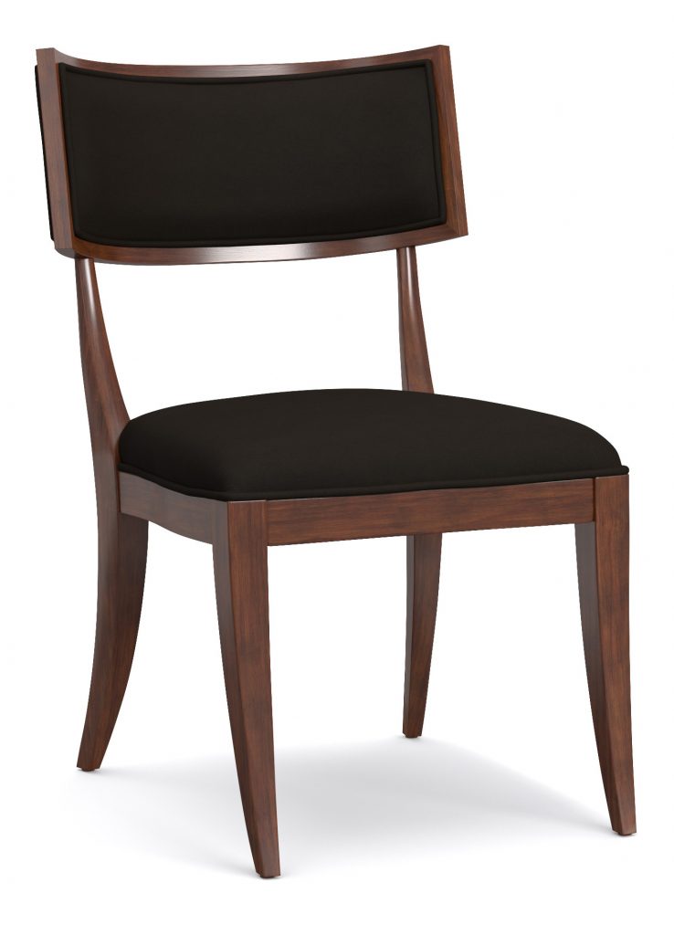 1586-75410G-BRN1 Upholstered Klismos Chair