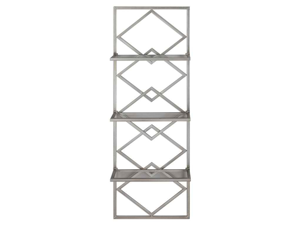  Accessories Uttermost Silvia Silver Wall Shelf 04033 can hold bathroom accessories. 