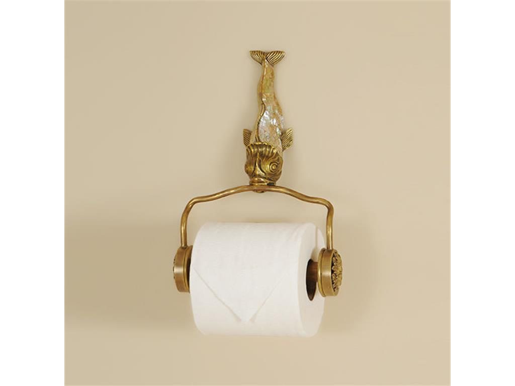 Maitland-Smith Bathroom Cast Brass Fish Tissue Holder 1254-350 makes tissue dispensing a lot more exciting. 