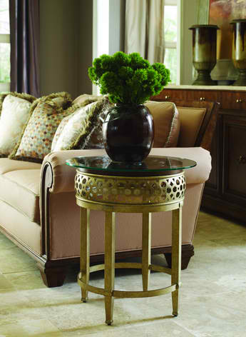 FFDM's Sunset Collection: This side table can be brought out to the patio to hold potted plants and flower vases. 