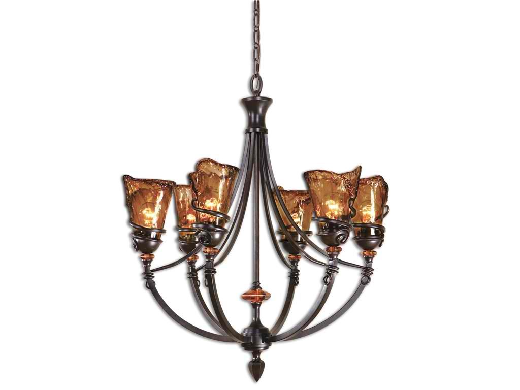 Uttermost Lamps and Lighting Vitalia, 6 Lt Chandelier 21227 is a unique lighting fixture that will draw attention. 