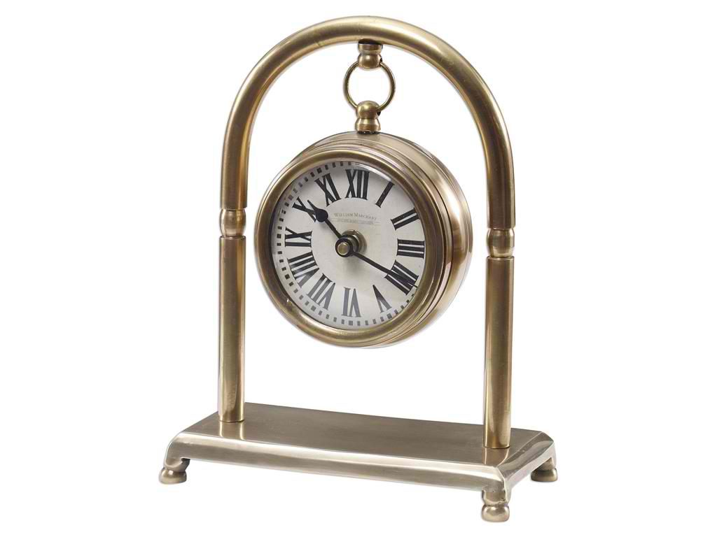 Accessories Uttermost Bahan Brass Table Clock 06431
