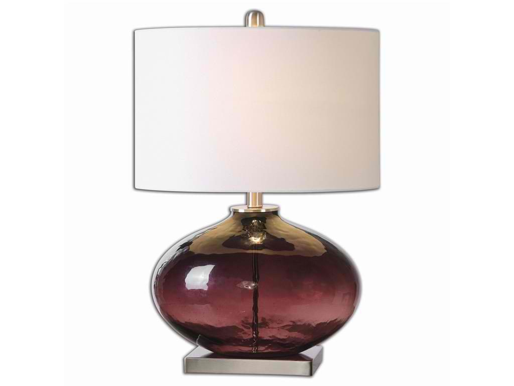 BLOG 3. Lamps and Lighting Uttermost Tyrian Purple Glass Table Lamp 26190-1