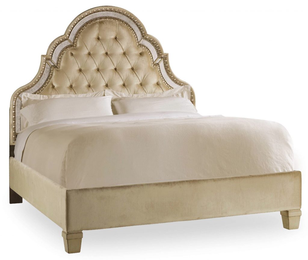 Hooker Furniture Bedroom Sanctuary King Tufted Bed-Pearl Essence