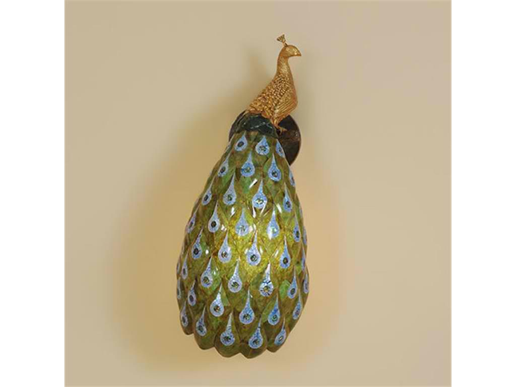 The Maitland-Smith Lamps and Lighting Cast Brass Peacock Wall Sconce 1900-111 is all glitz and glamour. 