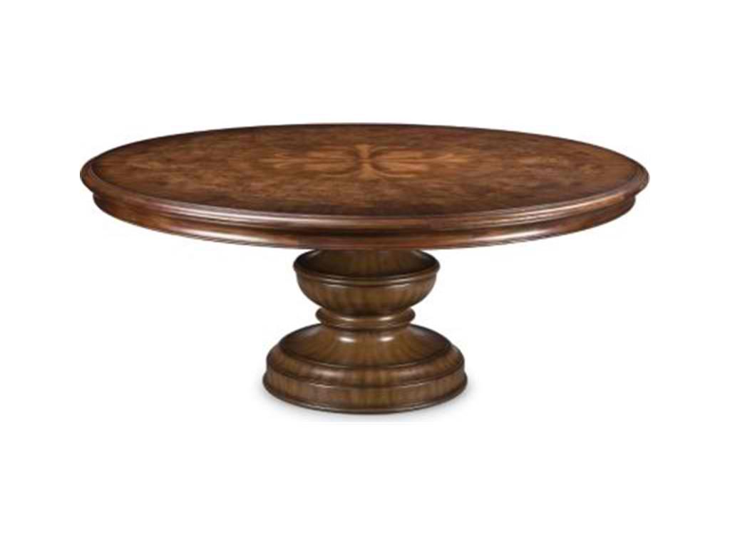 The Thomasville Dining Room Elba Round Dining Table 43622-740 is equally rustic which is why it would go well with terracotta flooring. 