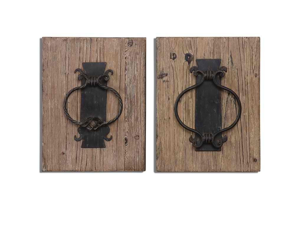 Accessories Uttermost Rustic Door Knockers Wall Art S2 07654