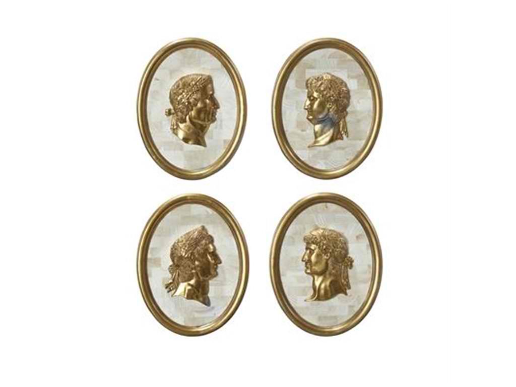 Maitland-Smith Accessories Set Of Four Gold Gilt Bust 1443-252