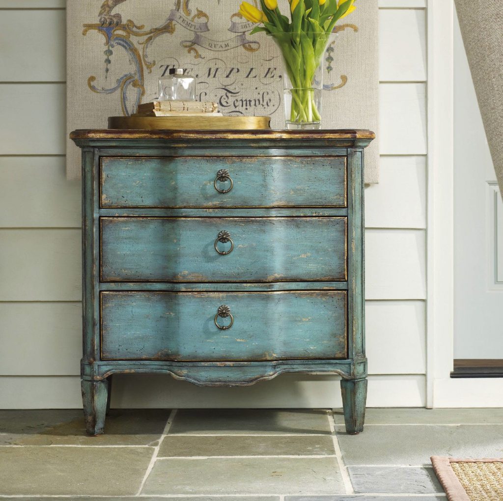 Hooker Furniture Living Room Three Drawer Turquoise Chest