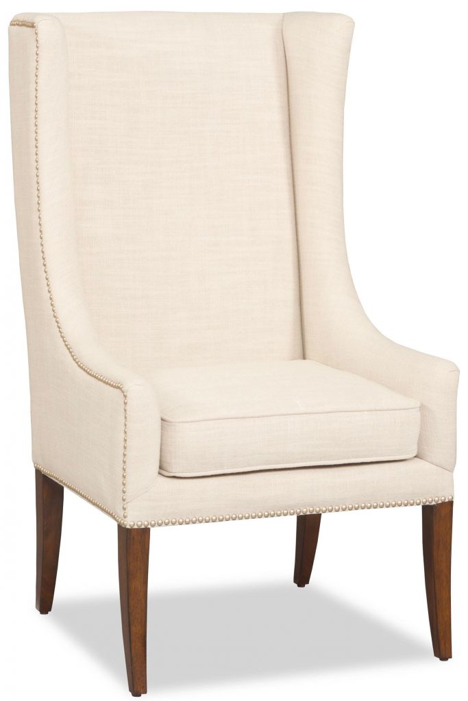 The Hooker Furniture Living Room Linosa Linen Accent Chair has basic lines and a simple design that are perfect for uncluttered surroundings. 